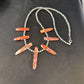 Native American Navajo Spiny Oyster Stick Bead Necklace | Sterling Silver | 20" | 14327