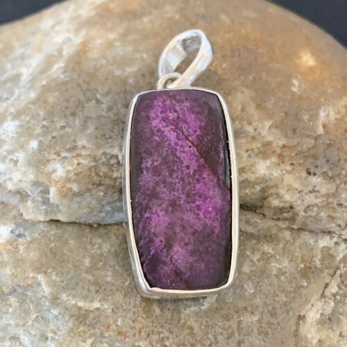 Navajo Purple Sugilite Pendant | Sterling Silver Pearls | 1.50" | Authentic Native American Handmade | 10931