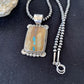 Men's Navajo Pearls Necklace with Boulder Turquoise Pendant | Sterling Silver | Authentic Native American Handmade | 293