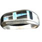 Native American Men's Navajo Opal & Black Onyx Inlay Ring | Sterling Silver | Sz 10 | 1600