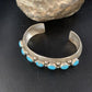 Men's Blue Kingman Turquoise Cuff Bracelet | Sterling Silver | 7 Stone | Authentic Native American Handmade | 14137