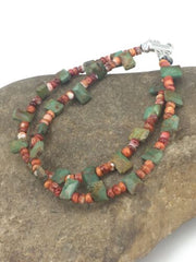 Native American Navajo Spiny Oyster Turquoise Beaded Bracelet | Sterling Silver | 1265