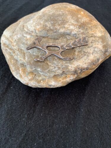 Native Road Runner Navajo Sterling Silver Stamped Old Pawn Pin Brooch | Authentic Native American Handmade | 4104