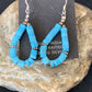 Navajo Turquoise Heishi Sterling Silver Pearls Beads Earrings | 1.5" | Authentic Native American Handmade | 13044