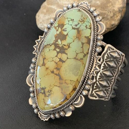 Navajo Green Turquoise Cuff Bracelet | Sterling Silver | 4" | Authentic Native American Handmade | 1630