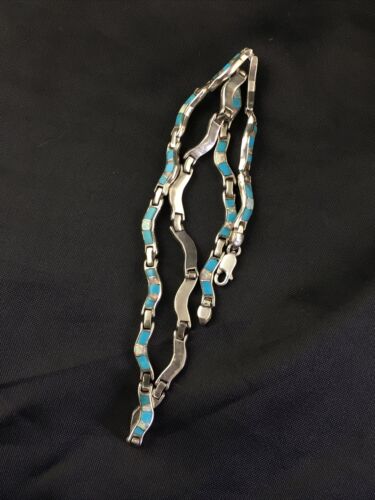 Navajo Sterling Silver Necklace | Spiderweb Turquoise Opal Inlay Pendant | 16" | 10251