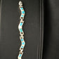 Women's Sterling Silver Turquoise Coral Inlay Link Bracelet | 6.75" | Authentic Native American Handmade | 2027