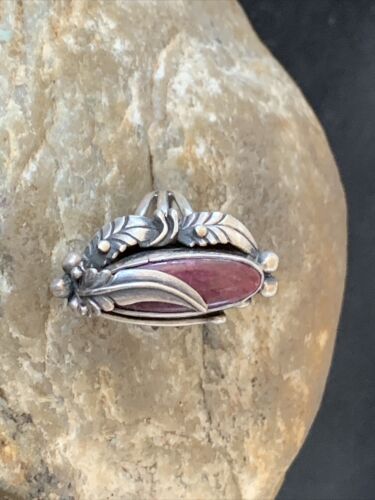 Navajo Purple Spiny Oyster Ring | Sterling Silver | Sz 5.5 | Authentic Native American Handmade | 10811 - Masha USA