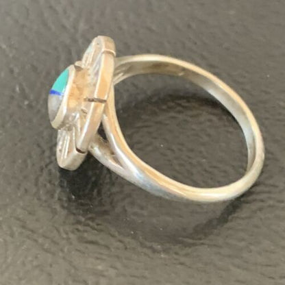 Navajo Blue Turquoise Sugilite Inlay Ring | Sz 5.5 | Authentic Native American Handmade | 11175
