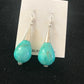 Native American Blue Turquoise Bead Dangle Earrings |  Navajo Handmade Sterling Silver | 960