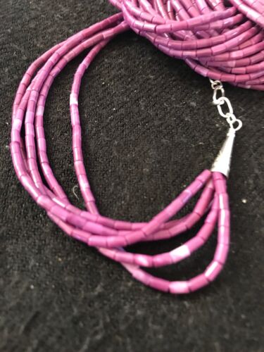 Navajo Purple Stabilized Sugilite Heishi Bracelet | Sterling Silver | 7" | 13597
