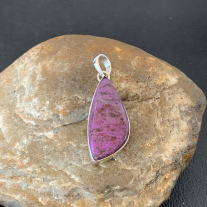 Navajo Purple Sugilite Pendant | Sterling Silver | 1.50" | Authentic Native American Handmade | 10935
