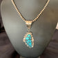 Men's Navajo Blue Spiderweb Turquoise Pendant Necklace | Sterling Silver | Authentic Native American Handmade | 10661
