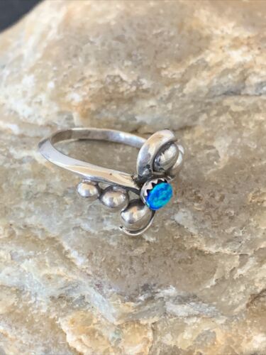 Southwestern Women's Navajo Blue Opal Ring | Sterling Silver | Sz 7 | 10814