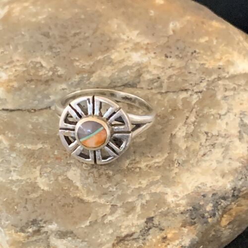 Navajo Purple Sugilite Spiny Oyster Inlay Ring | Sz 7.5 | Authentic Native American Handmade | 11190