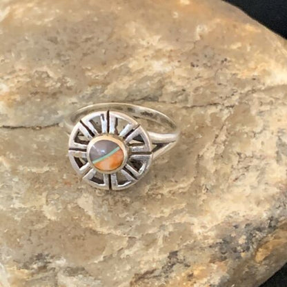 Navajo Purple Sugilite Spiny Oyster Inlay Ring | Sz 7.5 | Authentic Native American Handmade | 11190
