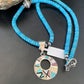 Blue Turquoise & Mother of Pearl Inlay Pendant | Sterling Silver Necklace | Navajo | 8904