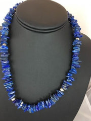 Men's Lapis Lazuli Necklace | Navajo Sterling Silver | Authentic Native American Handmade | 18" | 8066