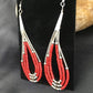 Liquid Silver Heishi Dangle Earrings | Apple Sponge Coral | Sterling Silver | 2.25" | 1981