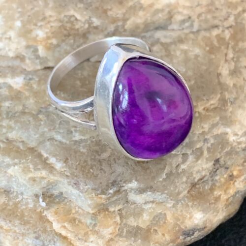 Native American Women's Navajo Purple Sugilite Ring | Sterling Silver | Sz 9 | 10862