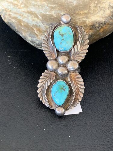 Navajo Blue Royston Turquoise Multi-Stone Ring | Authentic Native American Sterling Silver | Sz 9 | 12064