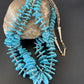 Native American Santo Domingo Shell Chip Turquoise Necklace | 26" | 11999