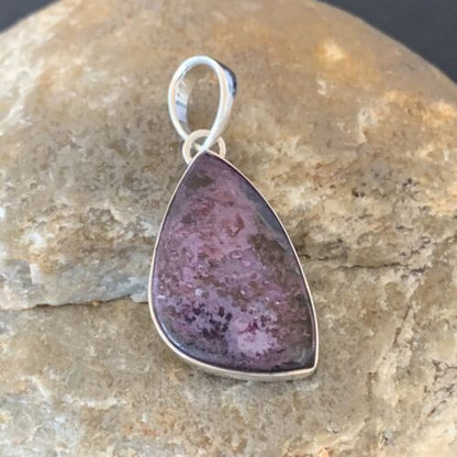 Southwestern Navajo Purple Sugilite Pendant | Sterling Silver | 1.25" | 10938