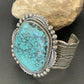Men's Navajo Blue Spiderweb Turquoise Cuff Bracelet | Sterling Silver | Authentic Native American Handmade | 1631