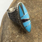 Native American Women's Navajo Opal & Turquoise Inlay Ring | Sterling Silver | Sz 6.5 | 1606