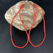Handmade Sterling Silver Heishi Beads Earrings with Faux Red Coral | 5" | 13502