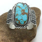 Navajo Men's Turquoise #8 Cuff Bracelet | Sterling Silver | Authentic Native American Handmade | 13646