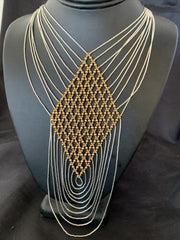 Gold-Filled Liquid Silver Heishi Necklace | 10 Strand Sterling Tube | 19" | 12631