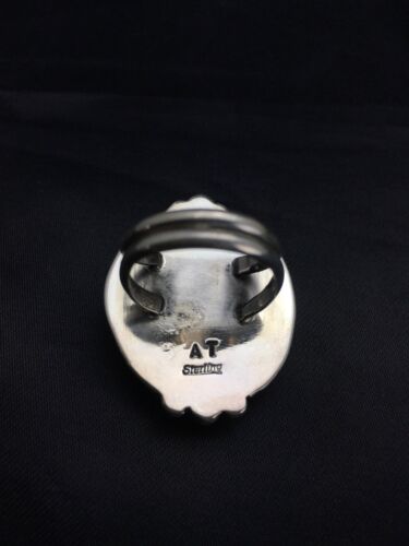 Navajo Green Gaspeite Ring | Sterling Silver | Sz 8.25 | Authentic Native American Handmade | 2593