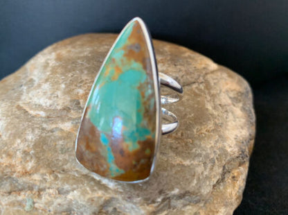 Native American Women's Navajo Arizona Turquoise Ring | Sterling Silver | Sz 9 | 00725 - Masha USA