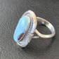 Navajo Blue Dry Creek Turquoise Ring | Sterling Silver | Sz 7.5 | Authentic Native American Handmade | 11642