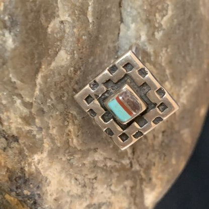 Navajo Blue Turquoise Sugilite Inlay Ring | Sz 5.5 | Sterling Silver | Authentic Native American Handmade | 13145 - Masha USA