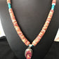 Navajo Sterling Silver Turquoise Spiny Oyster Bead Necklace Pendant | Southwestern Native American