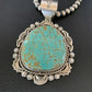 Navajo Blue #8 Turquoise Pendant Necklace | Sterling Silver | Authentic Native American Handmade | 10228