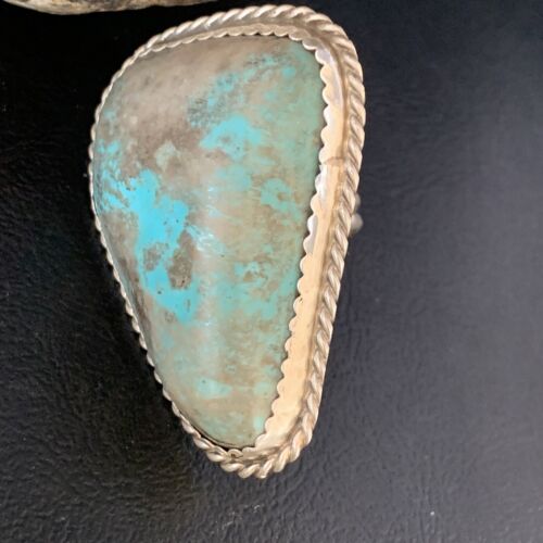 Navajo Blue Turquoise Ring | Sterling Silver | Sz 10 | Authentic Native American Handmade | 13714