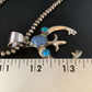 Navajo Sterling Silver Pendant Necklace | Denim Lapis & Turquoise | Authentic Native American Handmade | 13632
