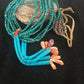 Men's Turquoise Bead 9 Strand Navajo Pearls Necklace | Sterling Silver | Native American Handmade | 8451