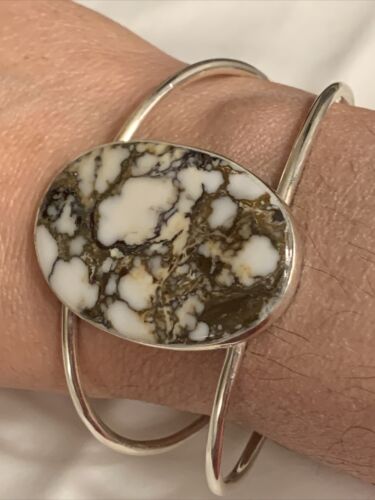 Native American Women's Wild Horse Turquoise Cuff Bracelet | Sterling Silver | 10499