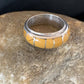 Navajo Yellow Gold Turquoise Inlay Ring | Sterling Silver | Sz 6.5 | Authentic Native American Handmade | 10354