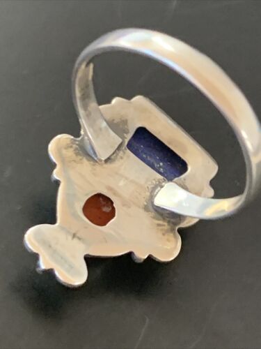 Navajo Sterling Silver Purple Sugilite Coral Ring | Authentic Native American Multi-Stone Jewelry | Sz 10 | 11524