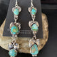 Navajo Green Turquoise Earrings | Sonoran Gold | Sterling Silver | 3 Dangle | Authentic Native American Handmade | 13925