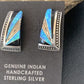 Navajo Turquoise Opal Onyx Inlay Earrings | Sterling Silver | Authentic Native American Handmade | 12115