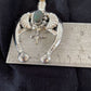 Navajo Pearls Sterling Silver Bisbee Turquoise Naja Pendant Necklace | Authentic Native American Handmade | 01058