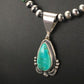 Navajo Green Turquoise Pendant Necklace | Sterling Silver | Authentic Native American Handmade | 2645