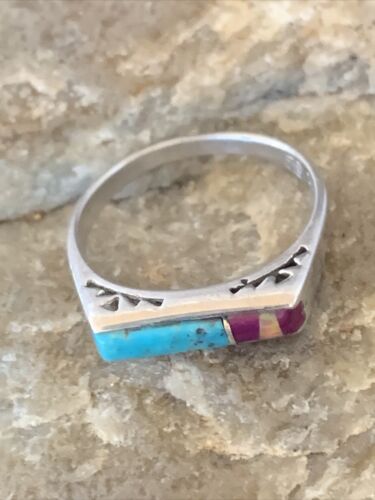 Navajo Blue Turquoise Purple Sugilite Opal Inlay Ring | Sz 6 | Authentic Native American Handmade | 11149
