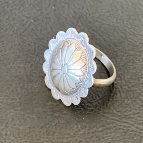 Native American Old Pawn Navajo Concho Ring | Sterling Silver | Sz 4.5 | 10878